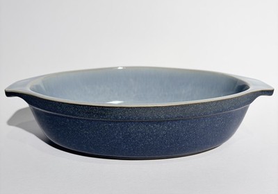 Denby Blue Jetty Augratin/Souffle  Dish 8 3/4  Stoneware Made In England EUC