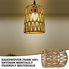 Lampada A Soffitto In Rattan E Bambù Fatta A Mano – Stile Boho, Country E Retrò, Con Base In Legno, Lampadario Semi-incasso Per Cucina, Corridoio E Ingresso (E27, Max 60W)