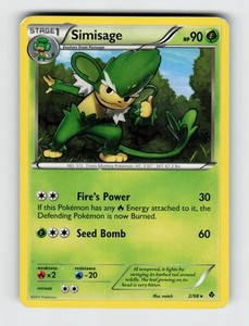 Simisage 2/98 Rare Emerging Powers Pokemon Card