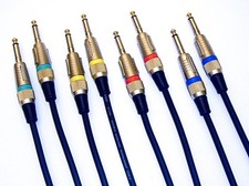 1,5m 3m Instrumenten Gitarren Kabel OFC 4 Stück je 2x1,5m + 2x3m inkl.Kabelklett