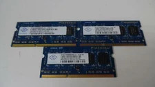 Nanya 6GB (3x2GB) DDR3 PC3-10600S SO-DIMM Modules - NT2GC64B88B0NS-CG - Tested