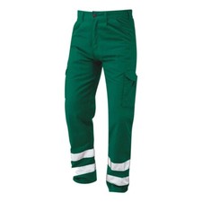 Mens Orn Workwear Bottle Green Hi Vis Reflecitve Cargo Combat Trousers