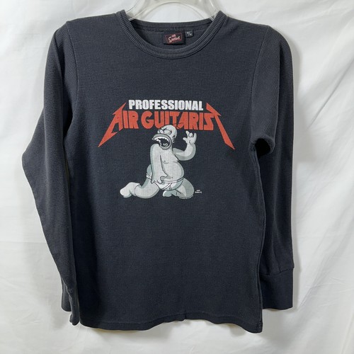 The Simpsons Homer Professional Air Guitarist Youth M Long Sleeve Waffle Knit