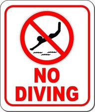 NO DIVING metal outdoor sign long-lasting