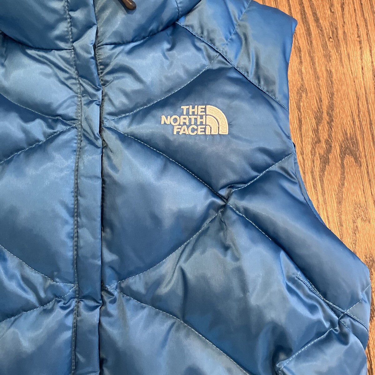 Women's The North Face 550 Fill Nuptse Down Blue Quilted Puffer
