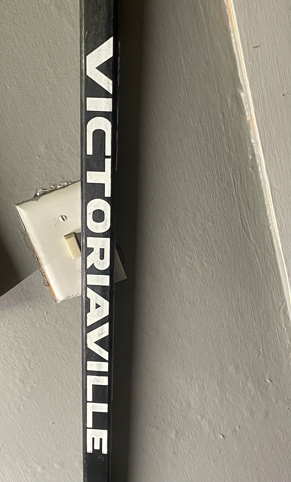 Vintage Victoriaville Pro Vic Wooden Hockey Stick Black White Lettering