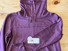 Apana Womens Yoga Top Size Small S Warm  Cozy Brushed Neck Long Sleeve Purple