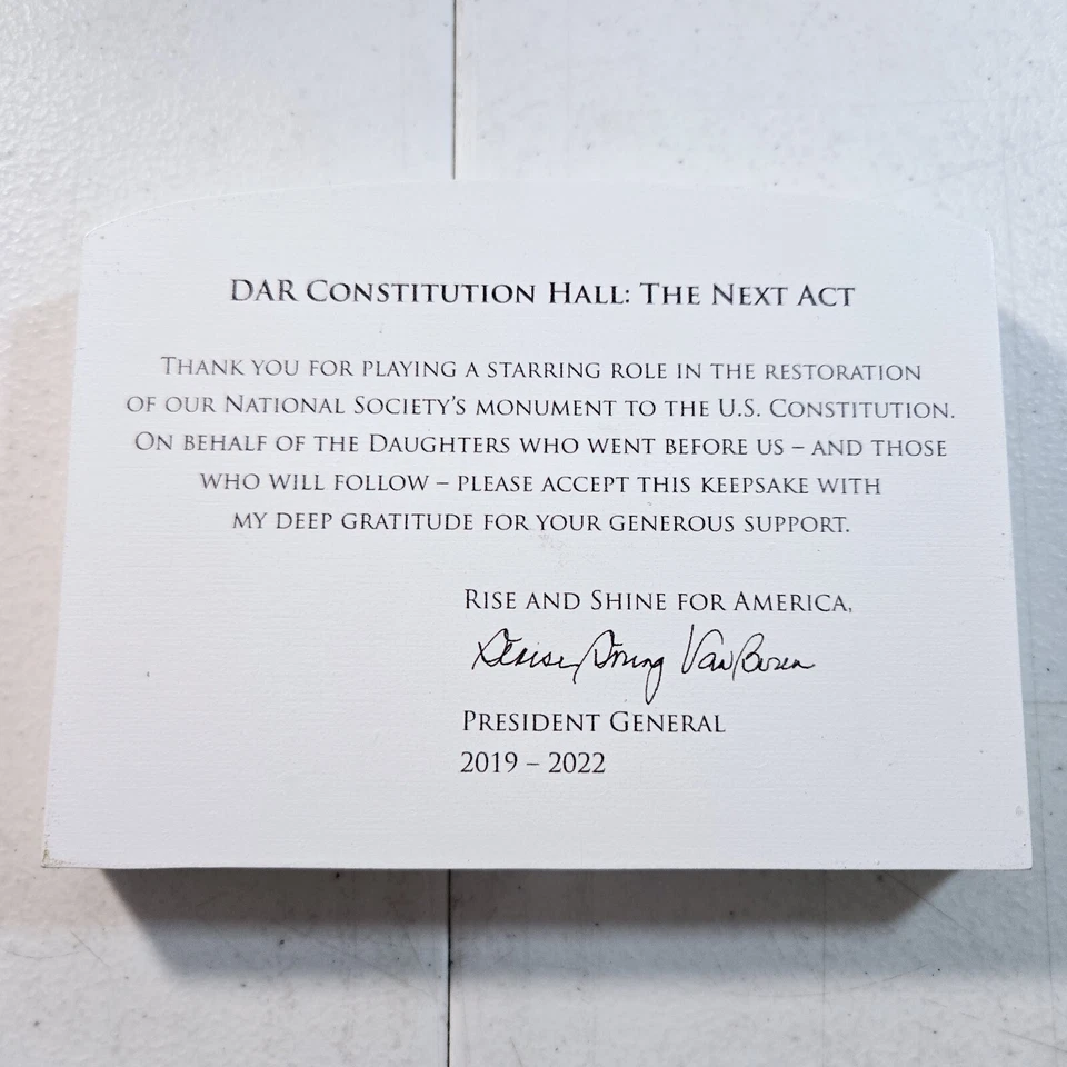 DAR Constitution Hall: The Next Act Commemorative Wooden Piece - Image 2 of 3