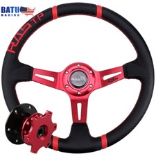 14inch Red Deep Dish Drifting Racing Steering Wheelred Quick Release Adapter 14inch Red Deep Dish Drifting Racing Steering Wheelred Quick Release Adapter