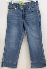 Gap Girls Superlastic Capris sz 10 NWT Slim Straight Leg Blue Jeans Slit Pockets