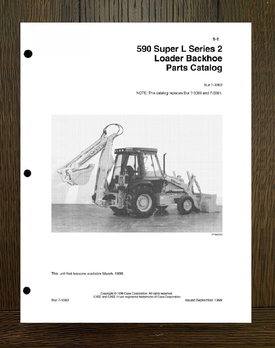 590 Loader Backhoe Service Parts Manual Fits CASE 590 L SERIES 2 w