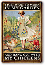 Chicken Signs for Coop Funny Garden Metal Tin Sign Vintage Chicken Sign Decor Fa