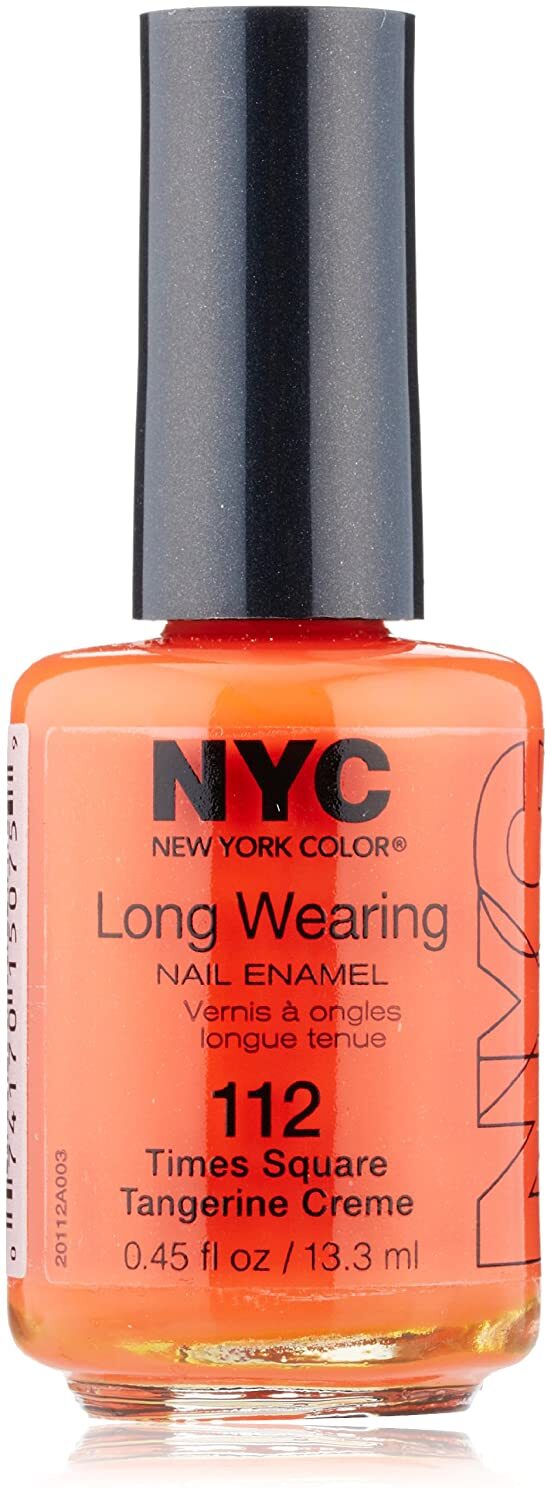 NYC Color Long Wearing Nail Polish #112 Times Square Tangerine Creme( 2 bottles)