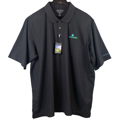 PEBBLE BEACH Polo Men's Size XXXXL Black Premier Performance Embroidered 4XL NWT