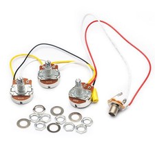 Bass Wiring Harness Prewired Kit 250K Big Pots 2 Volume 1 Tone for Jazz Bass Ele