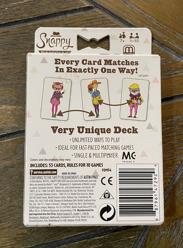 SNAPPY DRESSERS CARD GAME Ages 7+ Mattel New Open Box Sealed Cards - Picture 2 of 3
