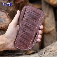 Handcrafted Genuine Leather Fixed Blade LeatherMan Buck 112 Sheath Belt Case