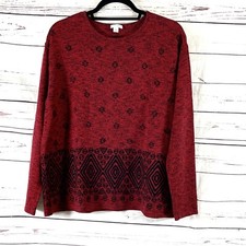 J. Jill Sweater Women's Size M Red Pullover Long Sleeves Crew Neck NWOT