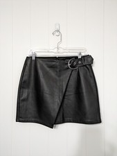 NWT Express Faux Leather Mini Skirt Black Zip Up Back Womens Sz 6