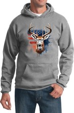 Buck Deer US Flag Pullover Hoodie
