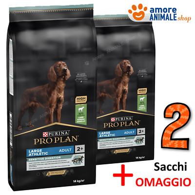 2 Säcke   Purina Hund Pro Plan Large Athletic Sensitive Digestion, Lamm 14 KG