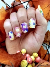Color Nail Polish Strips 16ct  Cute Colorful Leaves. . READ DESCRIPTION BELOW