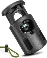 12Pcs Cord Lock, Cord Locks for Drawstrings, Black Plastic Spring Toggle Stopper