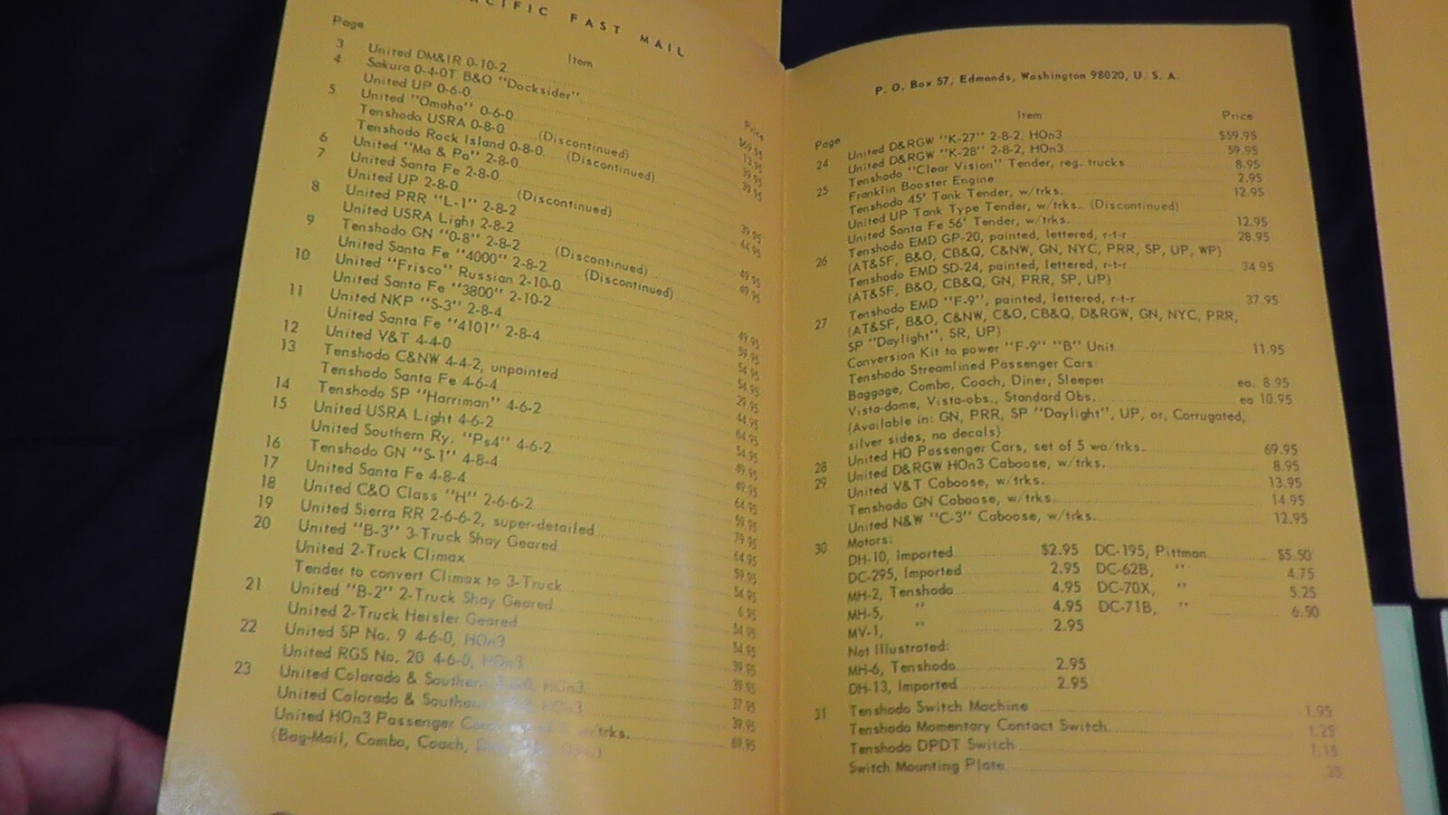 PACIFIC FAST MAIL HO BRASS 18 PRICE LISTS 1965 1966 RARE PFM LOT ...