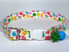 Cat Collar- "Lucky Marshmallows  Adjustable Breakaway Quick-Release Collar