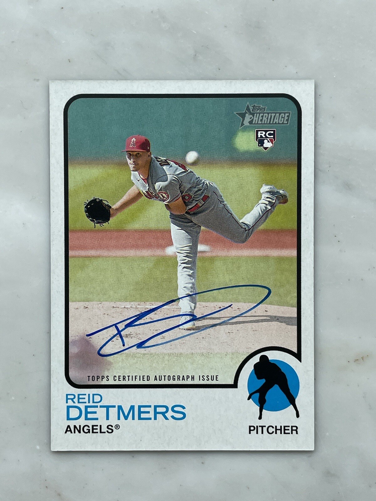 2022 Topps Heritage Reid Detmers RC Real One On-Card Auto LA Angels #ROA-RD