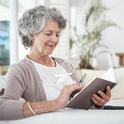 5X Hands Free Magnifier, Flexible Gooseneck Full Page Magnifier, 8"x5.5" Large - Picture 1 of 12