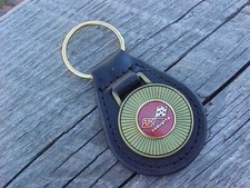 CHEVY CORVETTE ANTIQUE GOLD LEATHER KEY FOB VINTAGE NOS CUSTOM-MADE TOP-QUALITY