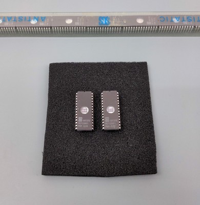(2) 128 Kbit UV EPROMs (16Kb x 8) ~ ST SGS M27128AF1 200ns 12.5v PGM