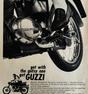 1966 Moto Guzzi Motorcycle Advertisement Automobilia Italy 125cc DWTT3