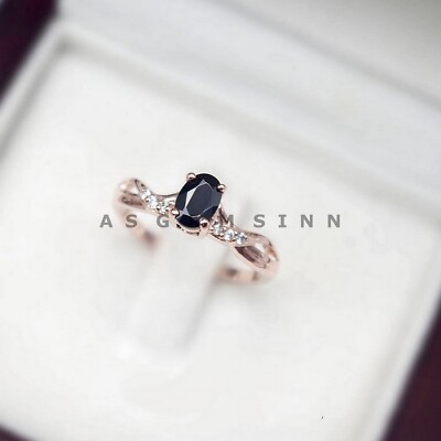 AAA+ Black Onyx Gemstone With 925 Sterling Silver Engagement Ring For Women's