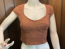 NWT Wild Fable Women  s S Short Sleeve Lace Crop Stretch Bustier T-Shirt Corset