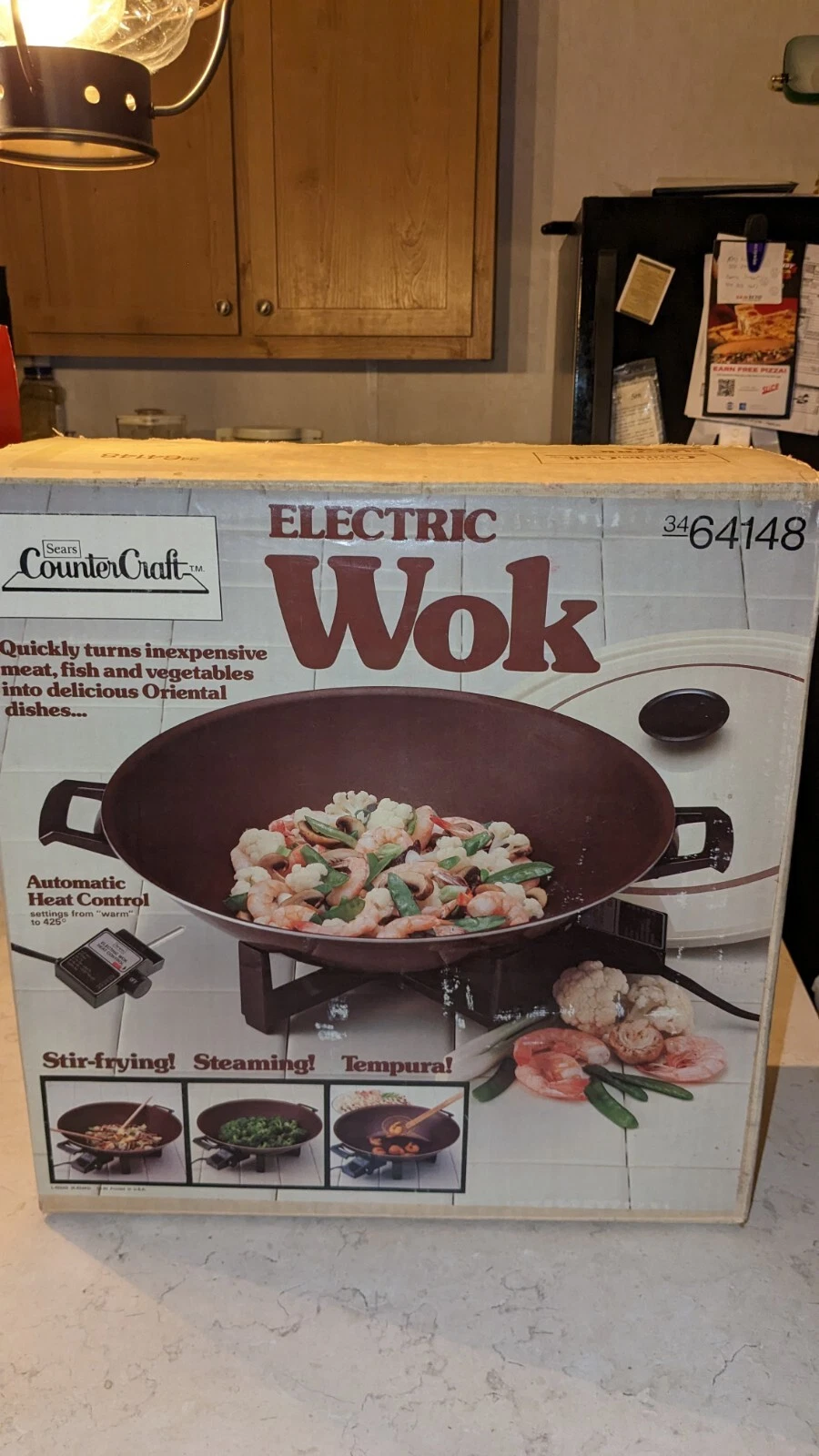 Vintage 1982 Sears Counter Craft West Bend 14” Electric Wok New never opened