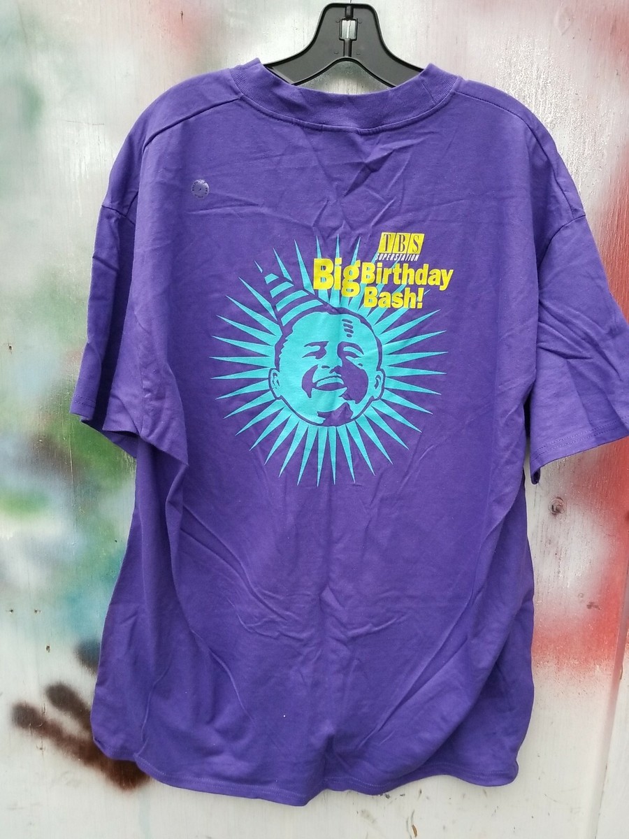 vintage TBS SUPERSTATION X SEA WORLD CABLE TELEVISION CHANNEL PURPLE  shirt xl