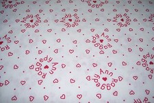 OOP RAGGEDY ANN/ANDY SPRINKLED HEARTS COTTON FABRIC - BTFQ - 18"X22"