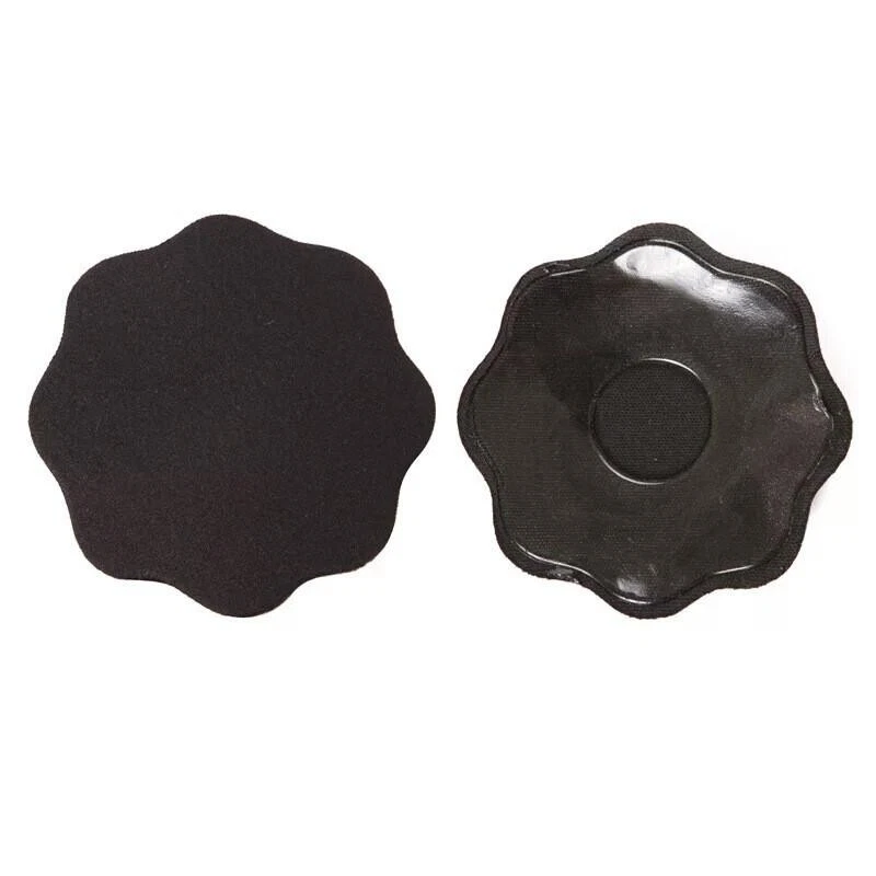 1 Paar Nippel cover Klebe Pads Brustwarzenabdeckung selbestklebend schwarz Stoff - Bild 3 von 4