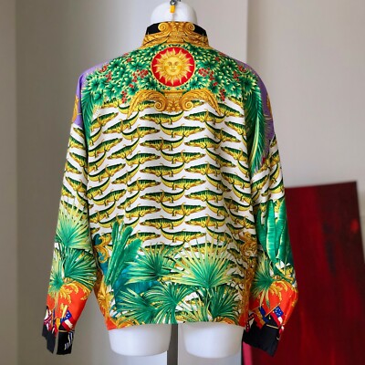 GIANNI VERSACE silk women's shirt Laggiù negli Everglades print