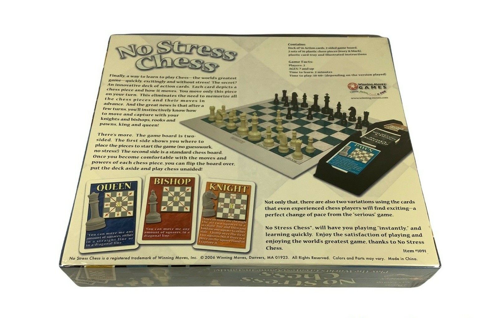 No Stress Chess Board Game-Learn Chess Easy-For Kids and Adults-New Sealed