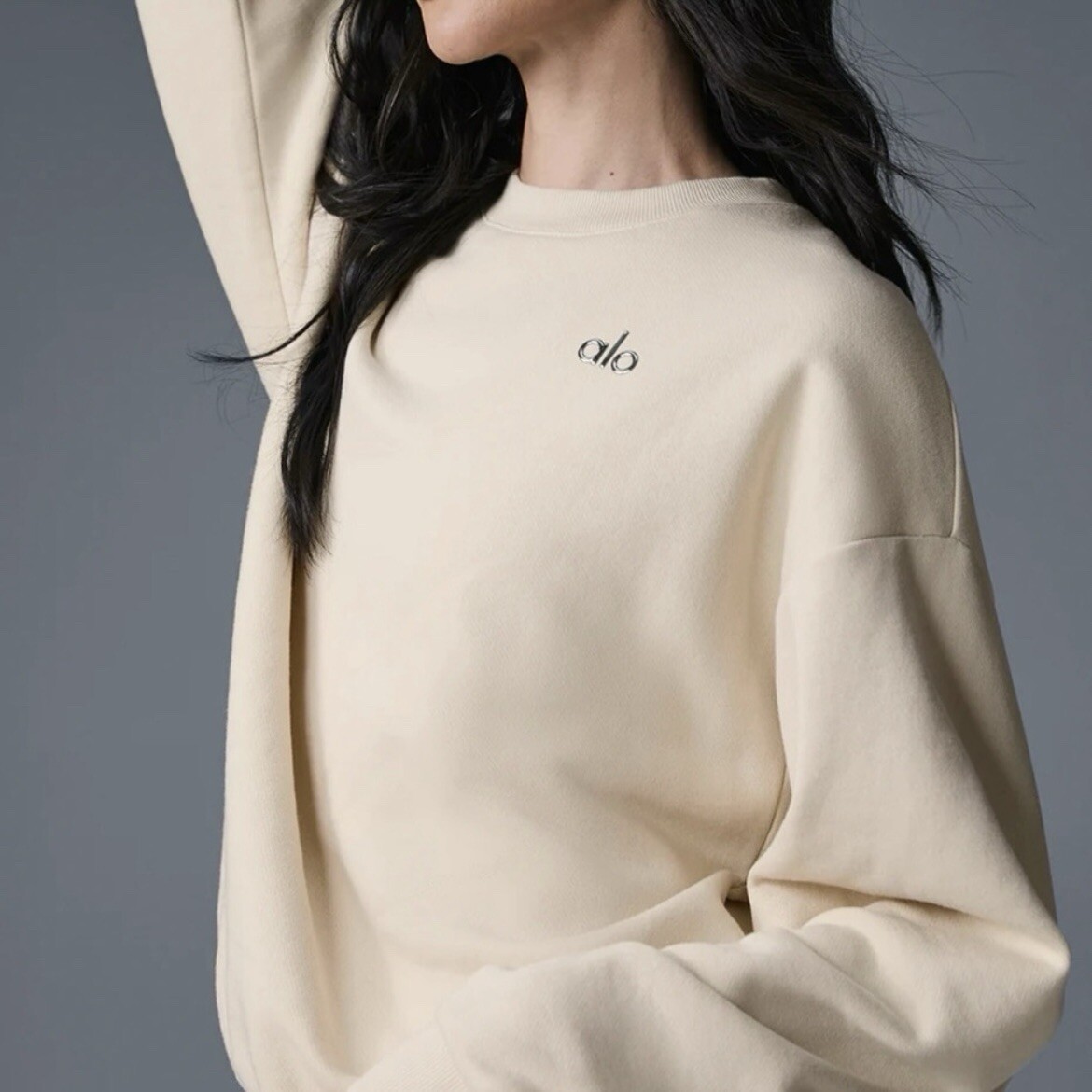Alo Accolade Crew Neck Pullover NWT Oat Milk Size S | eBay