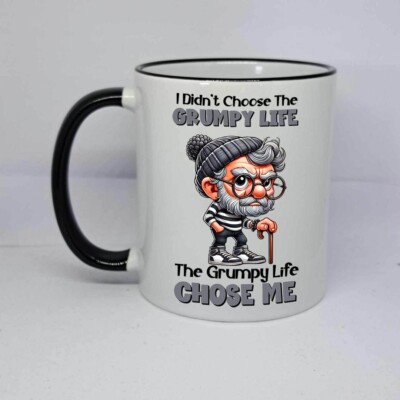Mr Grumpy Coffee Life alte Geschenktasse spricht nicht Geburtstagsgeschenk Opa Väter