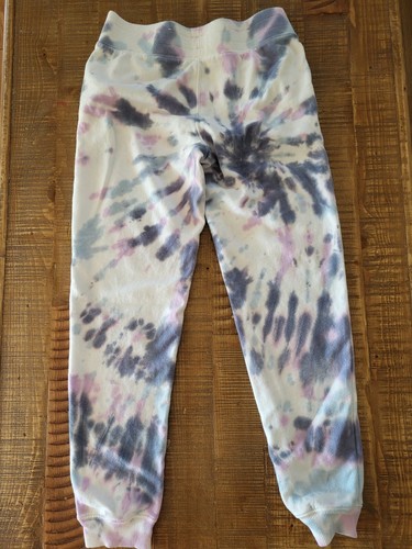 So Girls Tie Dye Joggers XL 14-16 High Rise Cotton White Purple Lounge Pants - Picture 9 of 9