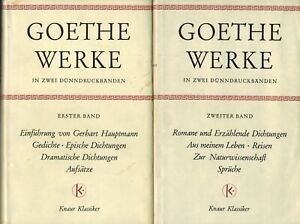 Johann Wolfgang Goethe Werke In Zwei Drunndruck Banden Knaur Klassiker 1953 Ebay