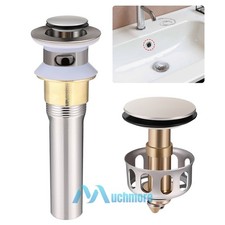Bathroom Sink Pop Up Drain Stopper Overflow Basin Vessel Brass with Drain Filter