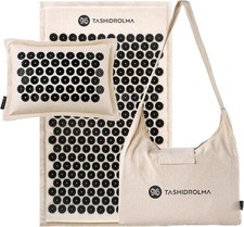 Acupressure Mat Set with Cushion, Carry Bag, 254 Pin, 27 Point for Back Neck