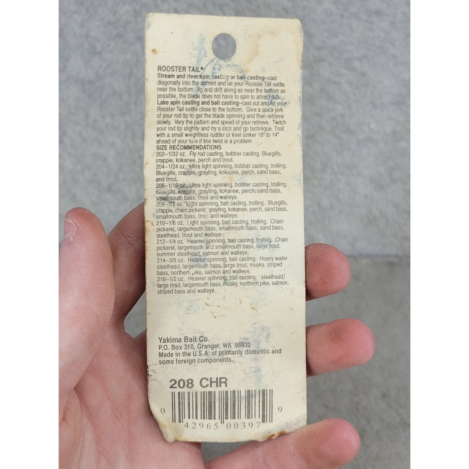 Wordens Yakima Rooster Tail 208 CHR 1/8 oz Gold Chartreuse Spinner Fishing Lure - Image 2