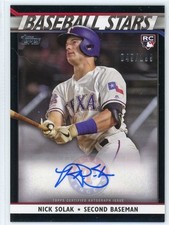 2020 Topps Baseball Stars Autographs Black #BSANSO Nick Solak Texas Rangers /199